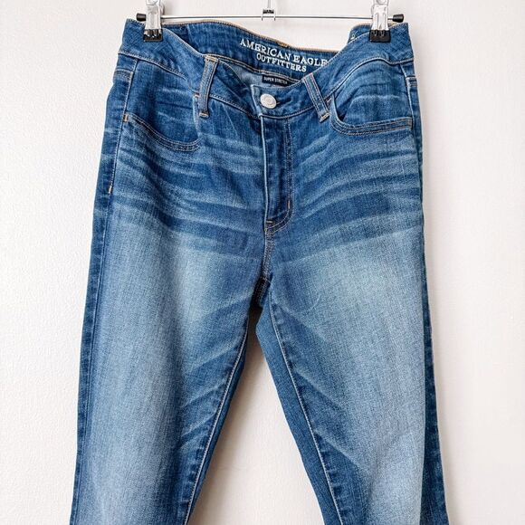 American Eagle Super Stretch Jegging Medium Wash Size 8 - Picture 3 of 8